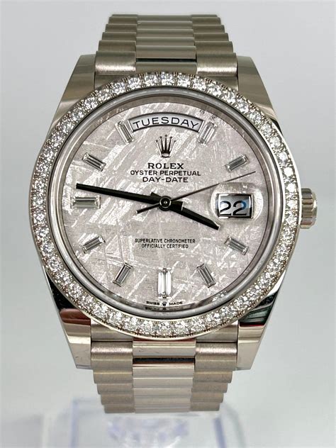 rolex meteorite dial women'|rolex day date platinum meteorite.